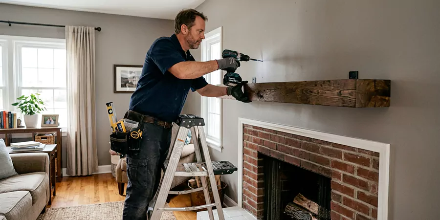 Floating Shelf Mantel Installation Lakewood